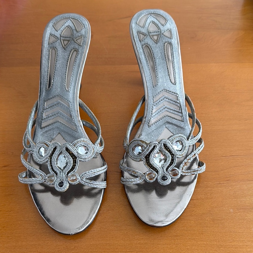 Elegant Silver Women's Nine West Sandals